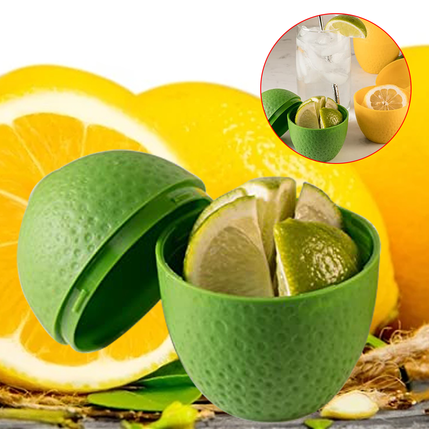 1PC Fresh Orange Storage Box Holder Lemon Lime Saver Plastic Container Case Orange Shaped Moisture-proof Box For Fruit