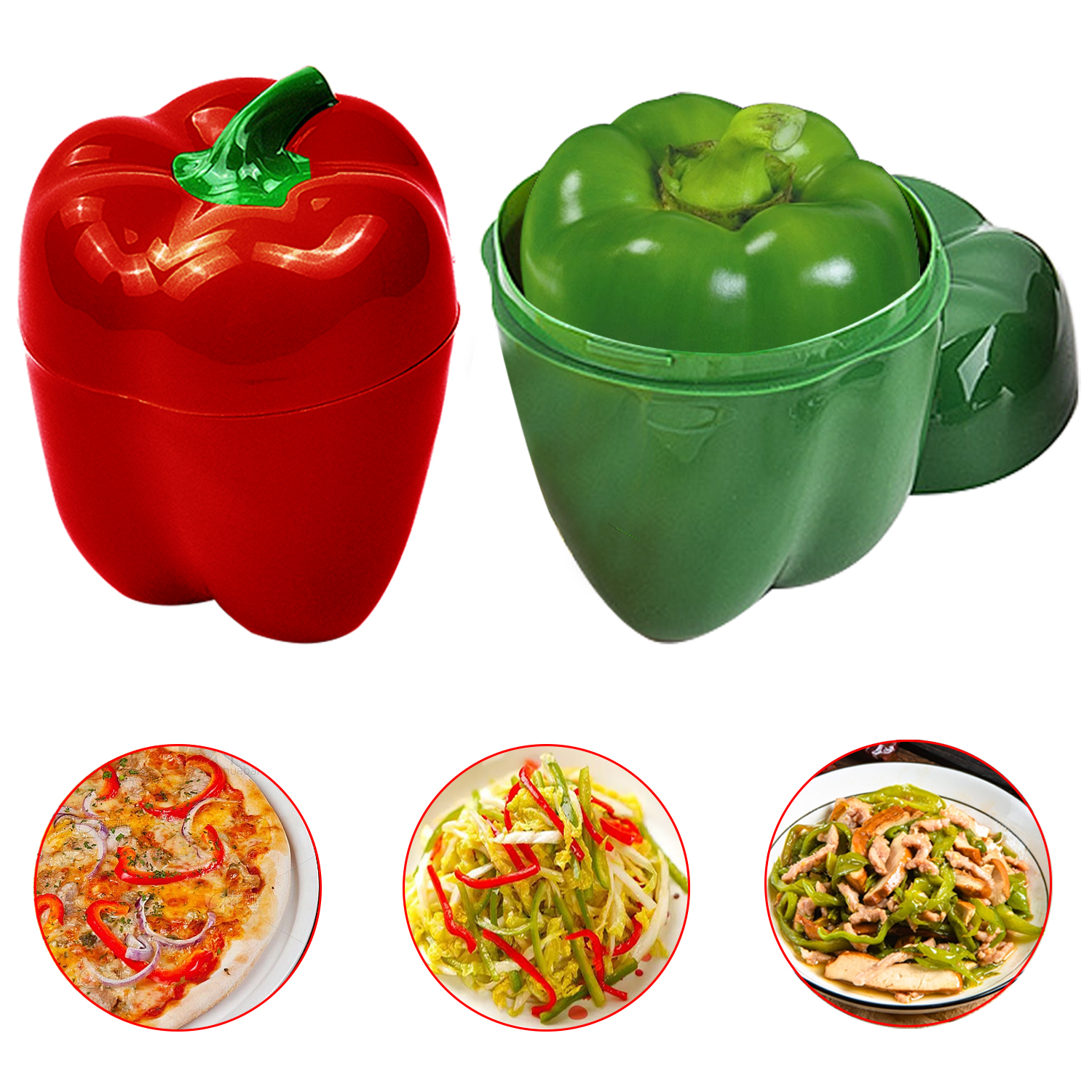 Vegetable Shaped Storage Container Green Pepper Keep Fresh
