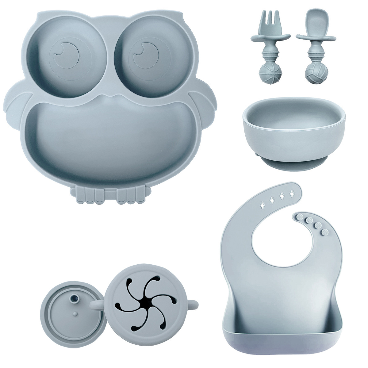 6-pcs Soft-Edged Silicone Baby Feeding Kit