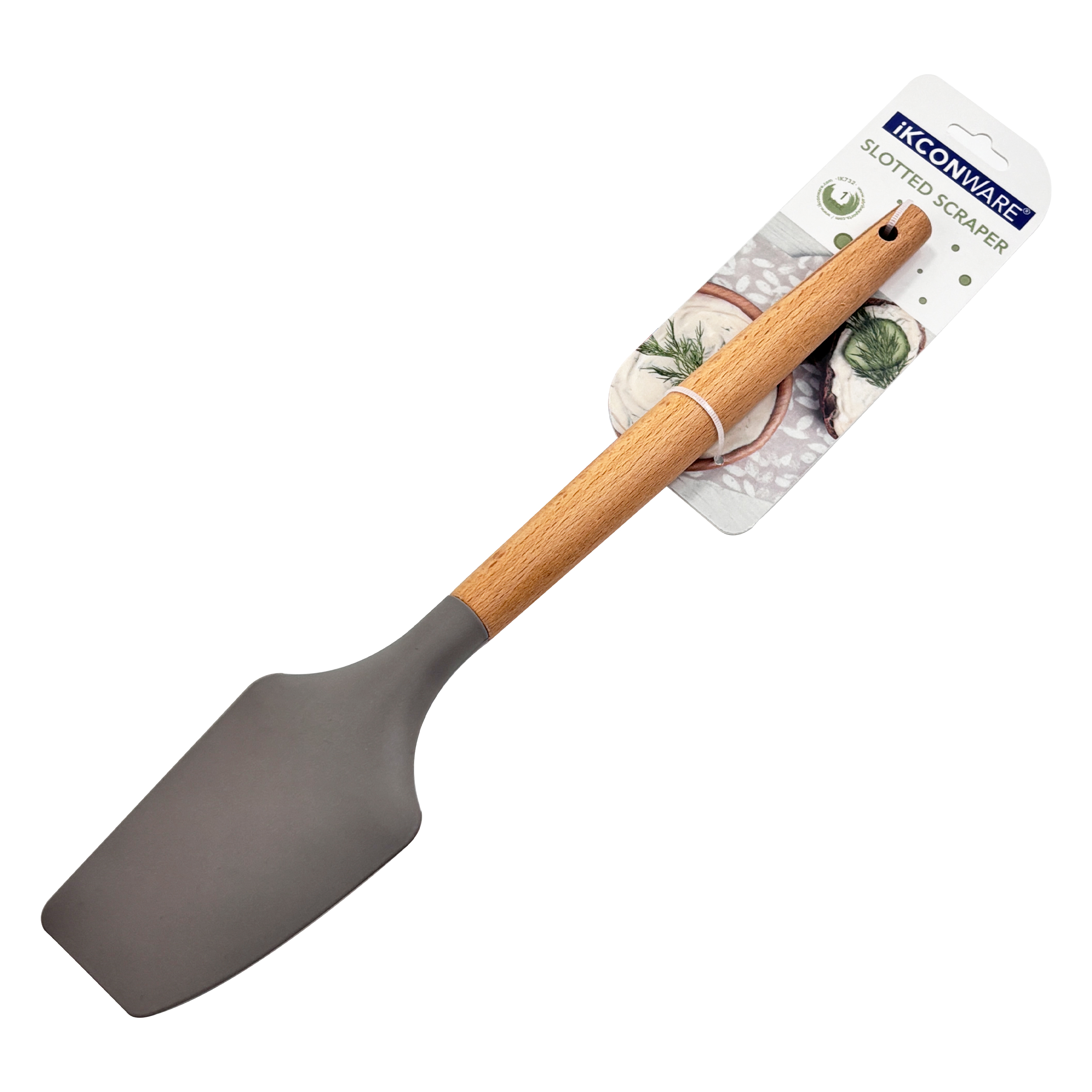 Wooden Handle Silicone Flat Spoon