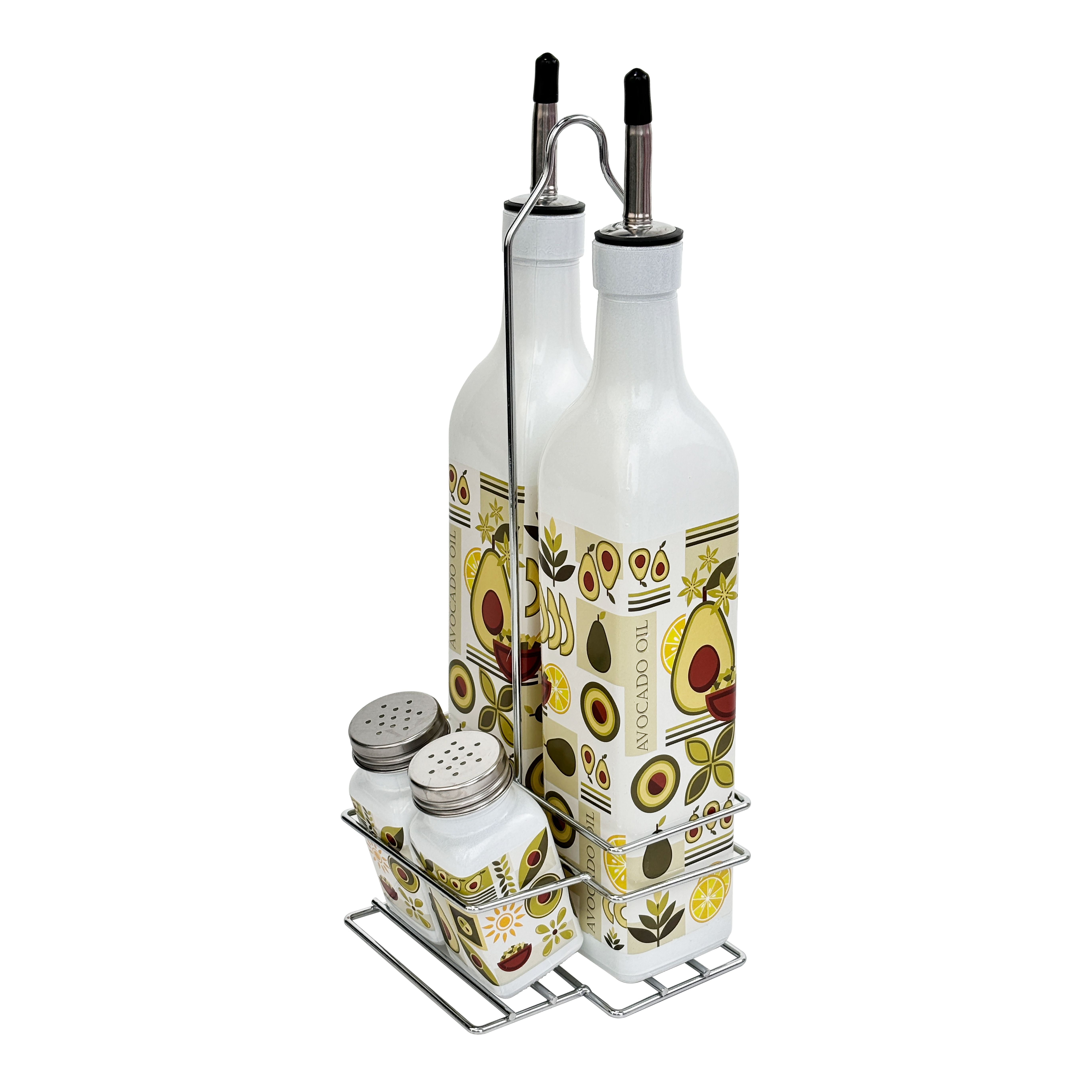Elegant Glass Oil & Vinegar Cruet Set