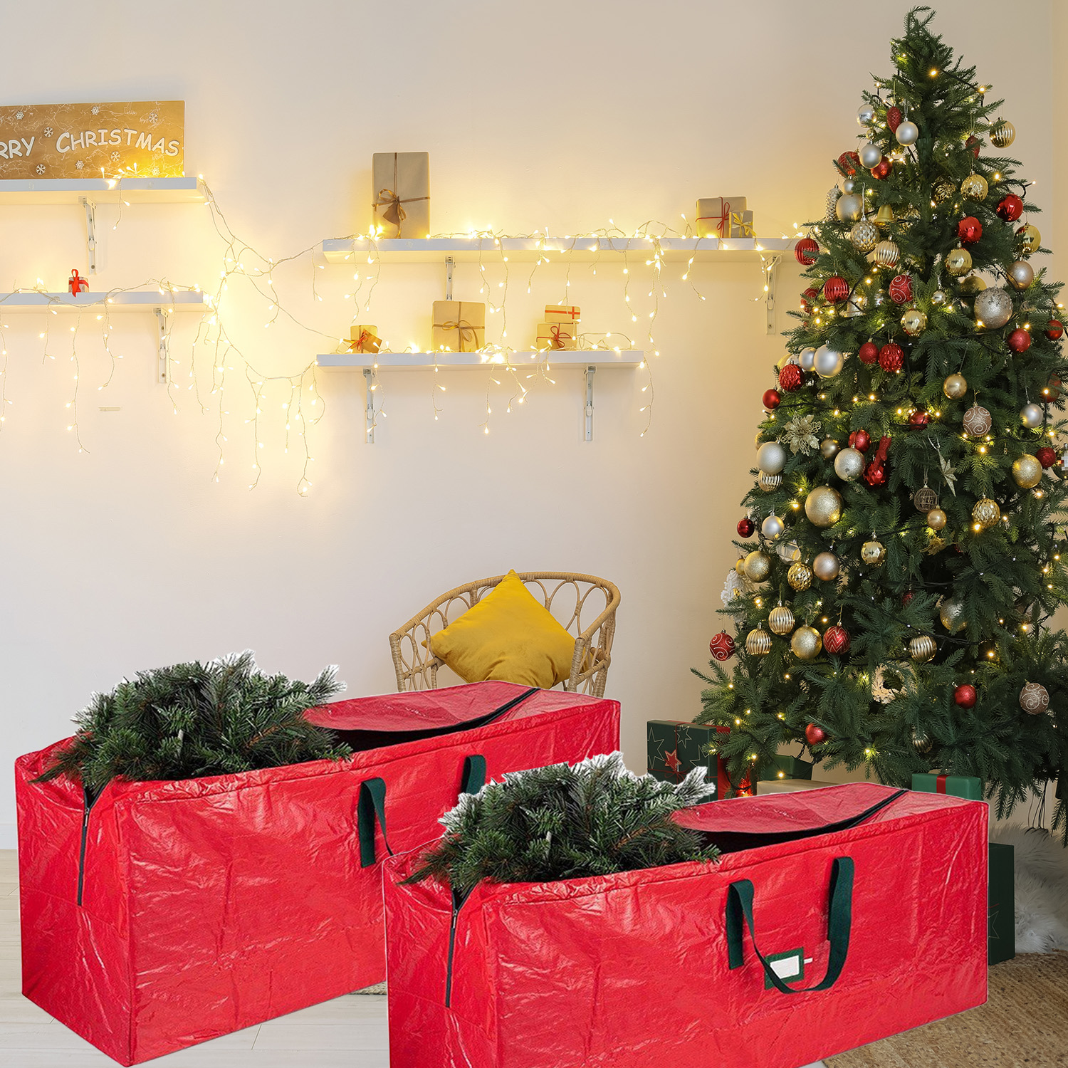 Wholesale Christmas Tree Storage Bag Dust Proof Cover Protect Waterproof Large Capacity Bag Garland Storage Bag Holiday Supplies Organizer