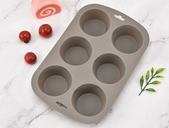 25x16.3cm 6-Cup Silicone Mini Cake Mold - Non-Stick Silicone Baking Pan for Cupcakes, Muffins, And Small Desserts