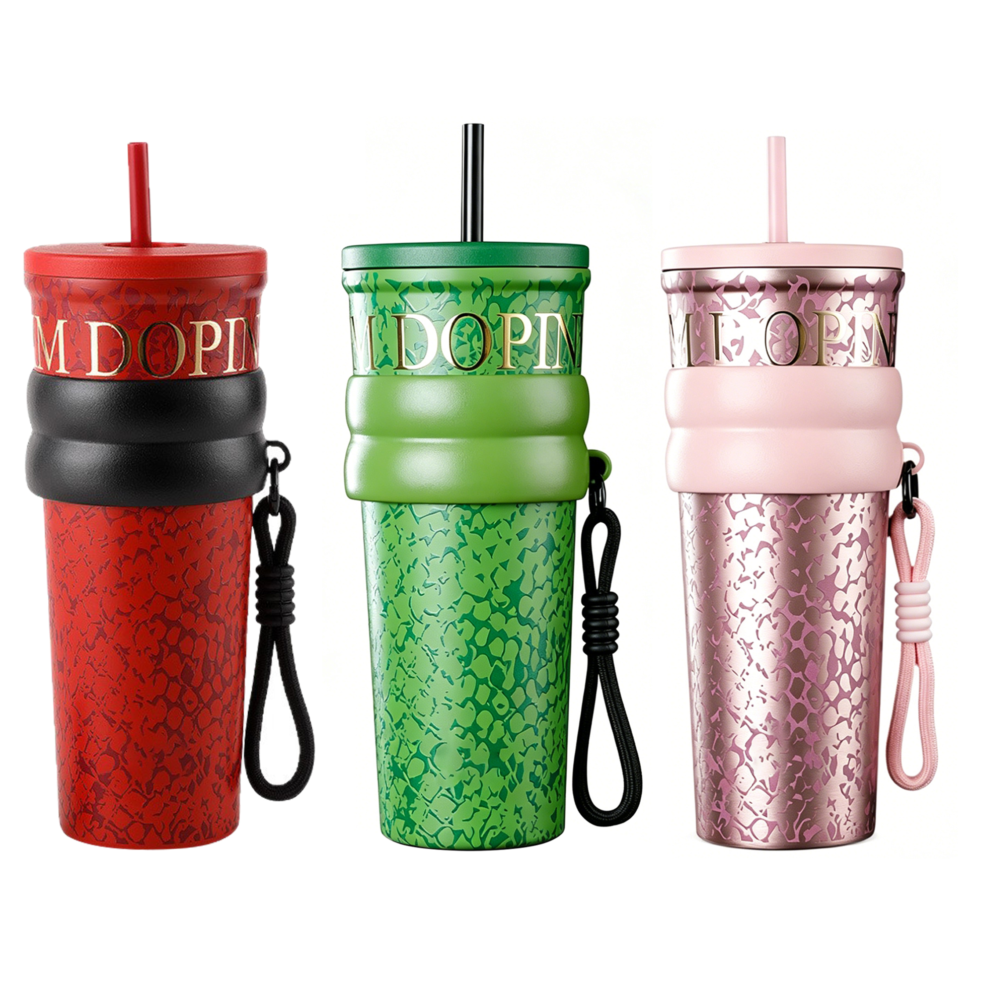 710ML Insulated Stainless Steel Tumbler with Straw & Leak-Proof Lid