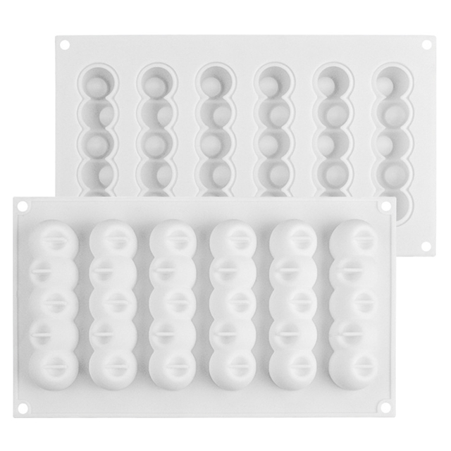 6 Cavity 5-Circle Chain Silicone Mousse Mold, Food Grade Non-Stick Baking Mold