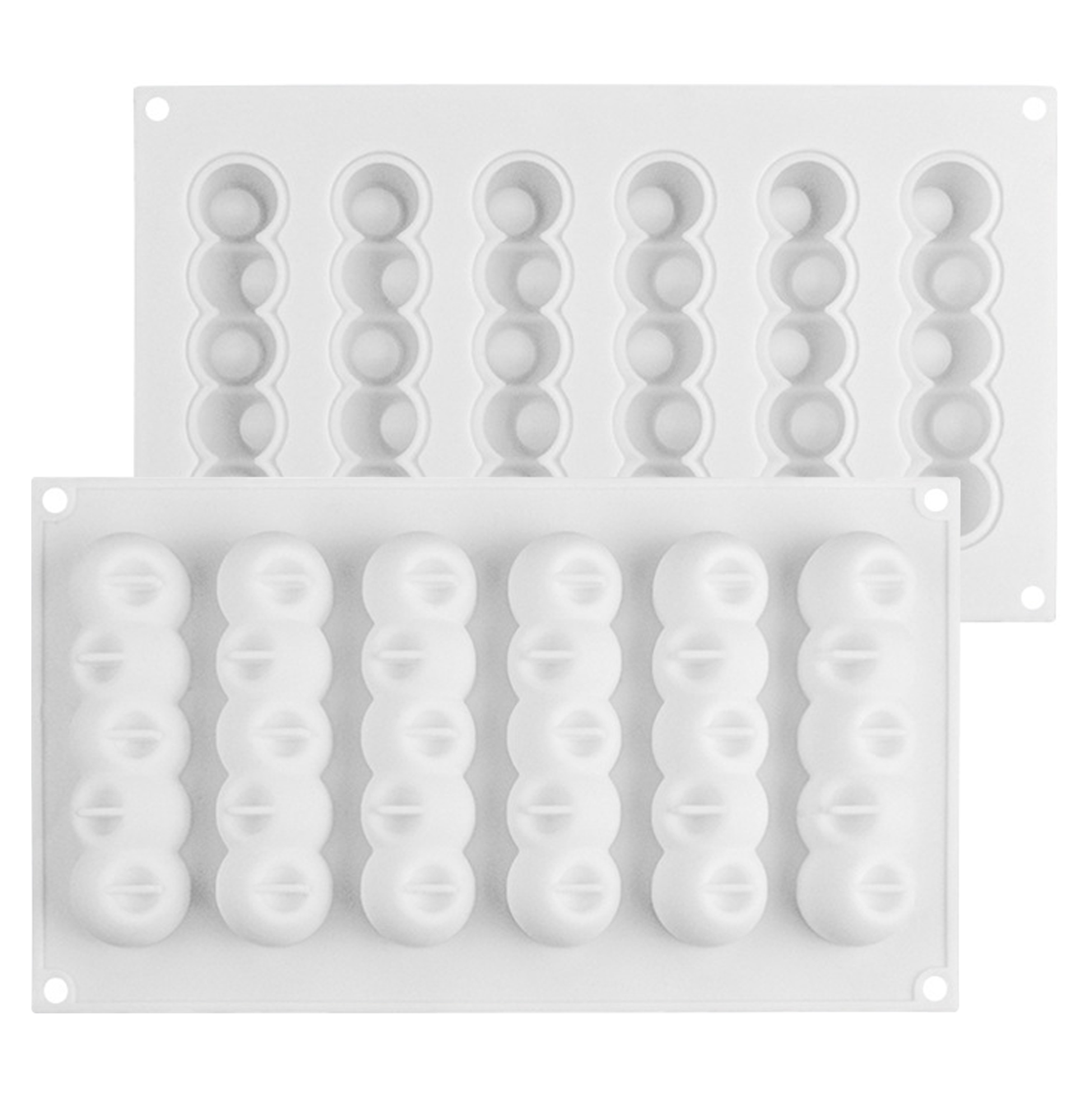 6 Cavity 5-Circle Chain Silicone Mousse Mold, Food Grade Non-Stick Baking Mold