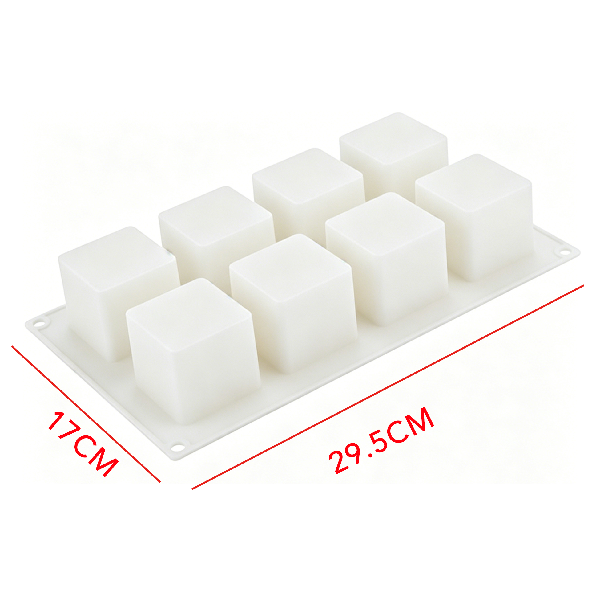 8 Cavity Square Silicone Mousse Cake Mold, Non-Stick Food Grade Silicone Mold