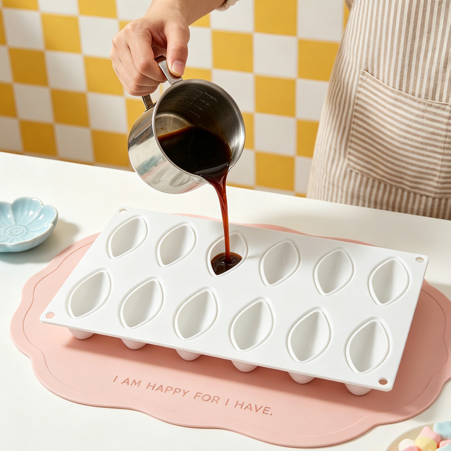 12 Cavity Olive Shaped Silicone Mold, Food Grade Nonstick Baking Tray