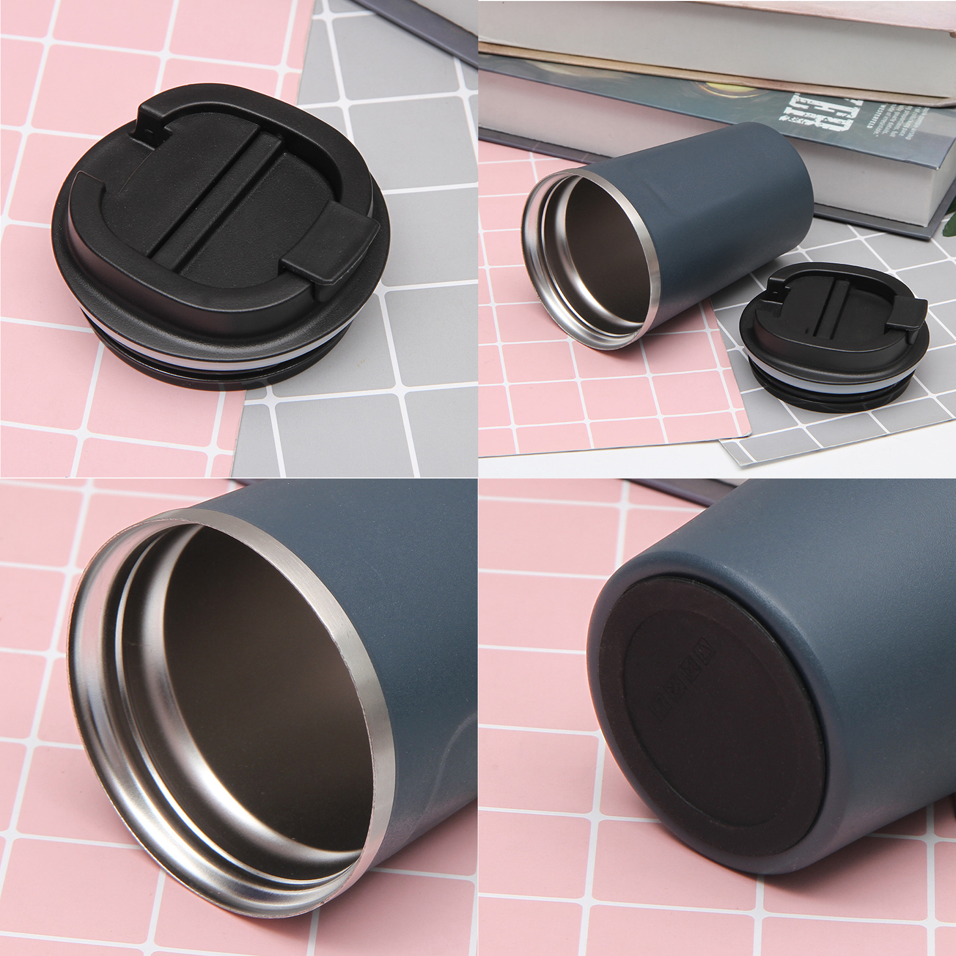 360ML Insulated Stainless Steel Coffee Tumbler with Flip Lid