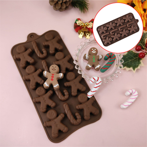 Gingerbread Man and Candy Cane Silicone Baking Mold