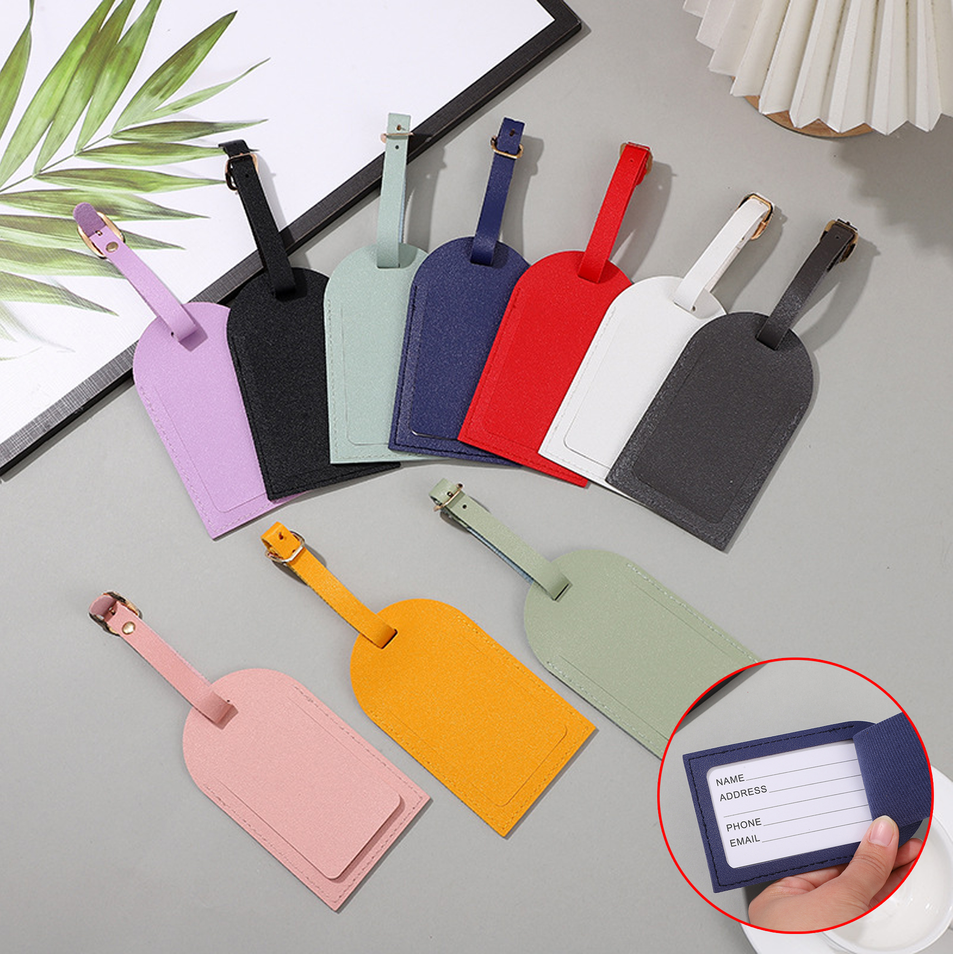 Colorful Leather Luggage Tag