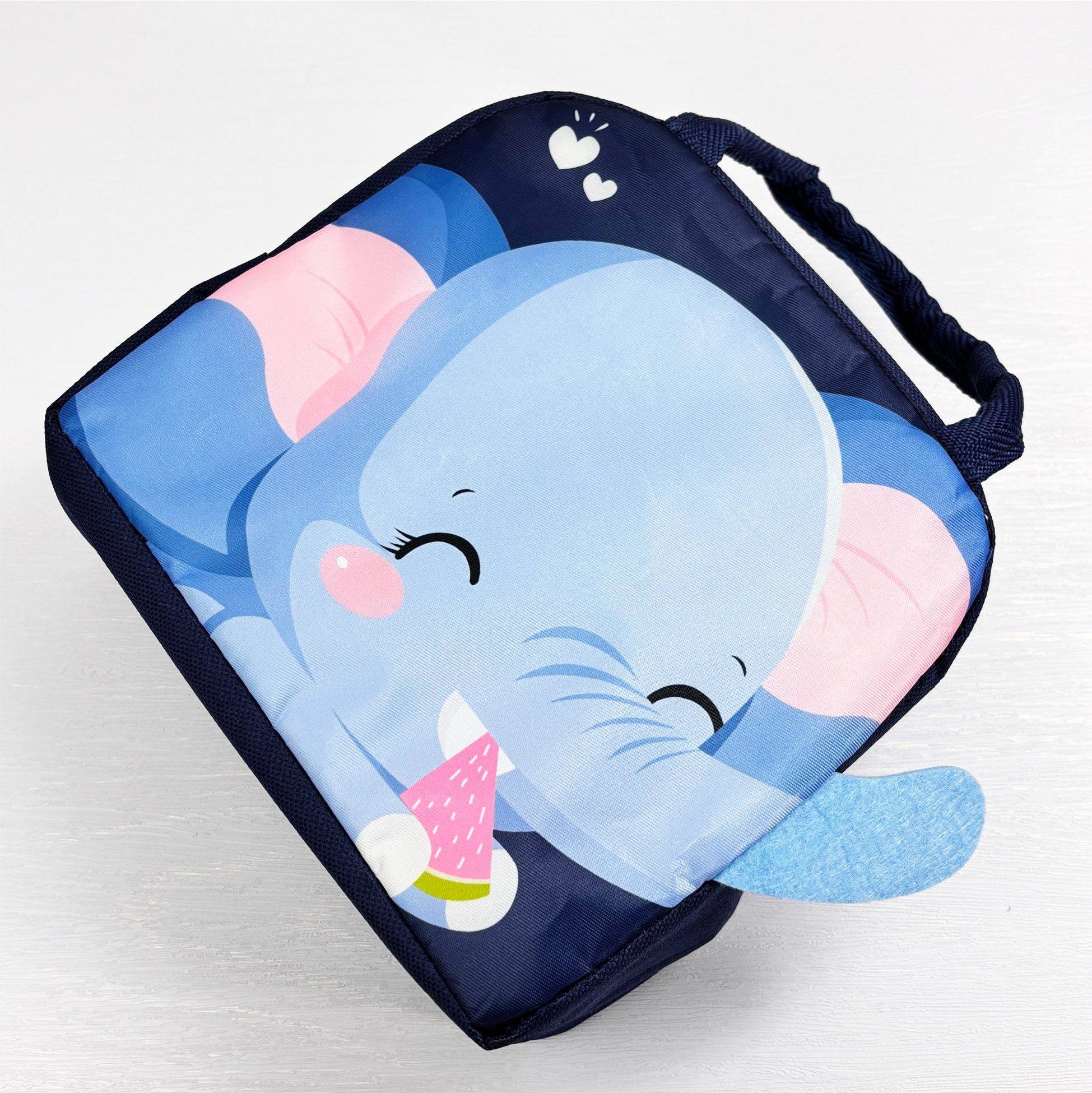 Navy Blue Elephant Themed Kids Lunch Bag