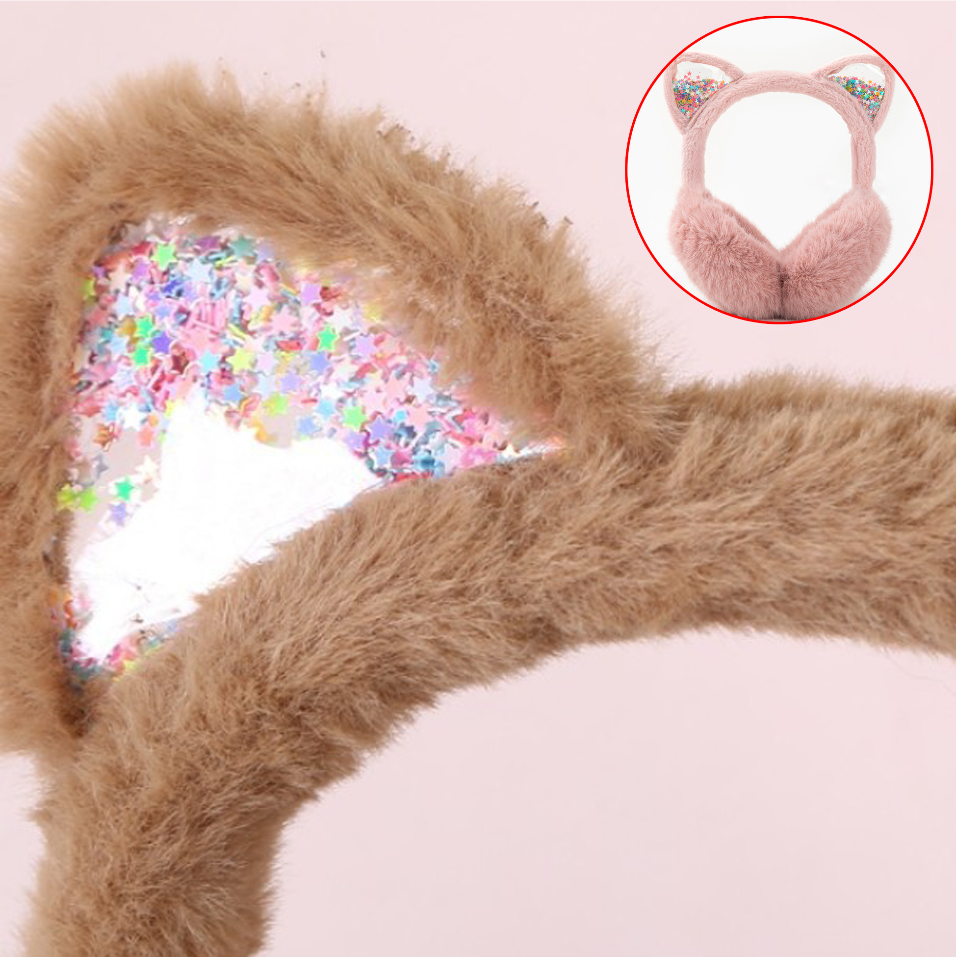 Cute Cat Ear Earmuffs with Glitter