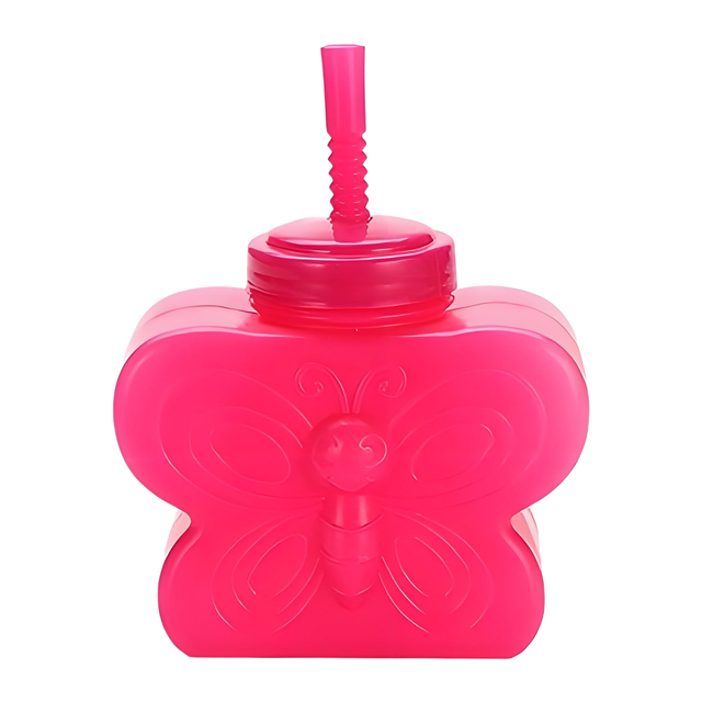  Butterfly Shaped Plastic Water Bottle with Straw