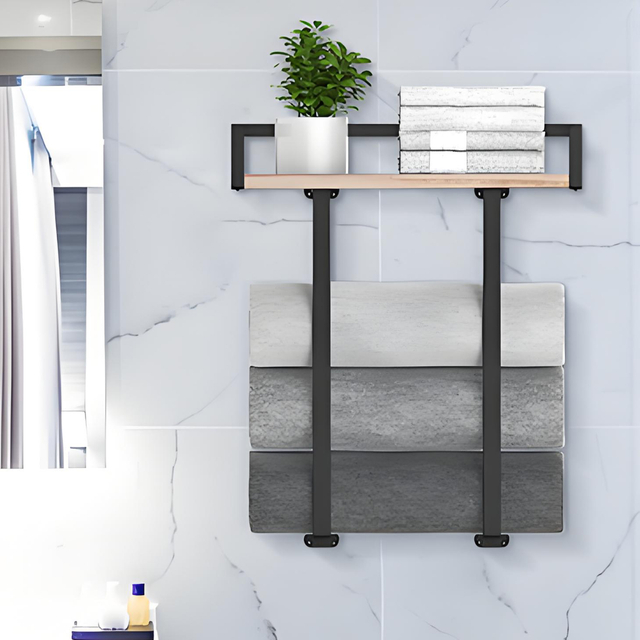 Wall Mounted Bathroom Towel And Storage 