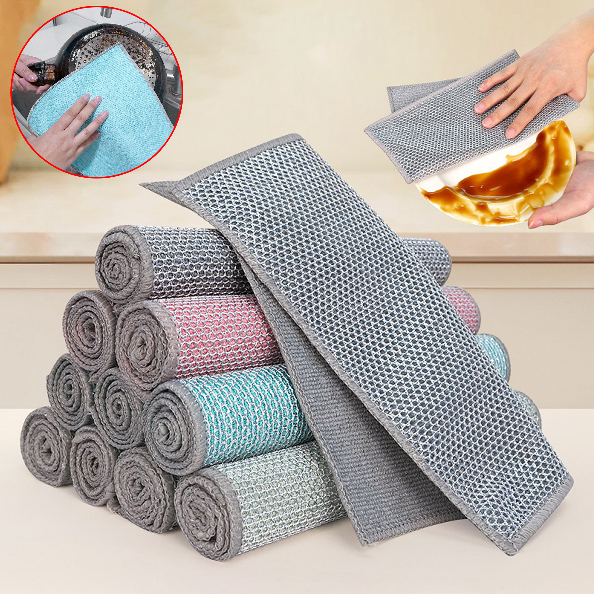 Multi Color Microfiber Cleaning Towels