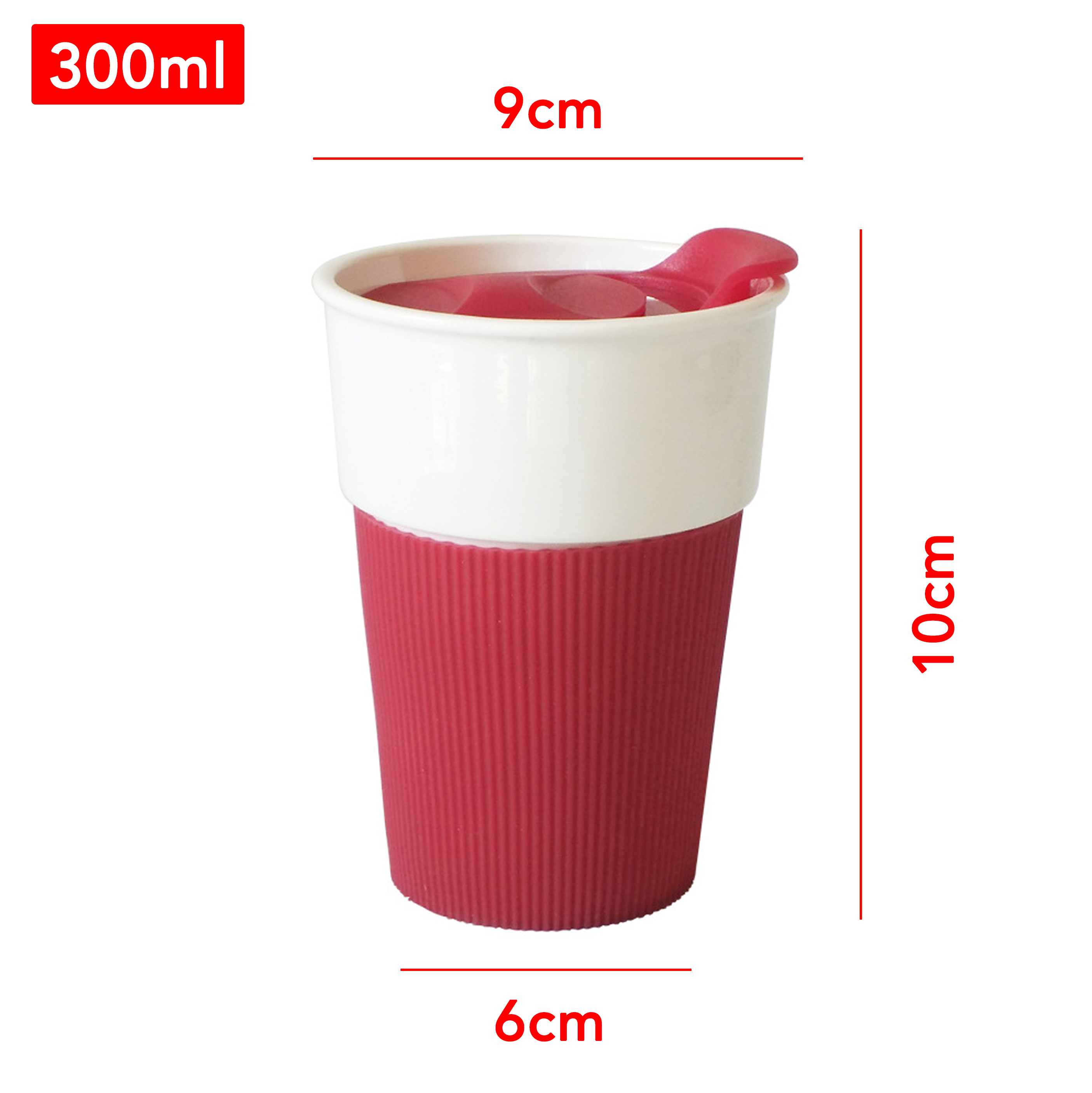 Insulated Travel Coffee Cup with Slider Lid Silicone Sleeve