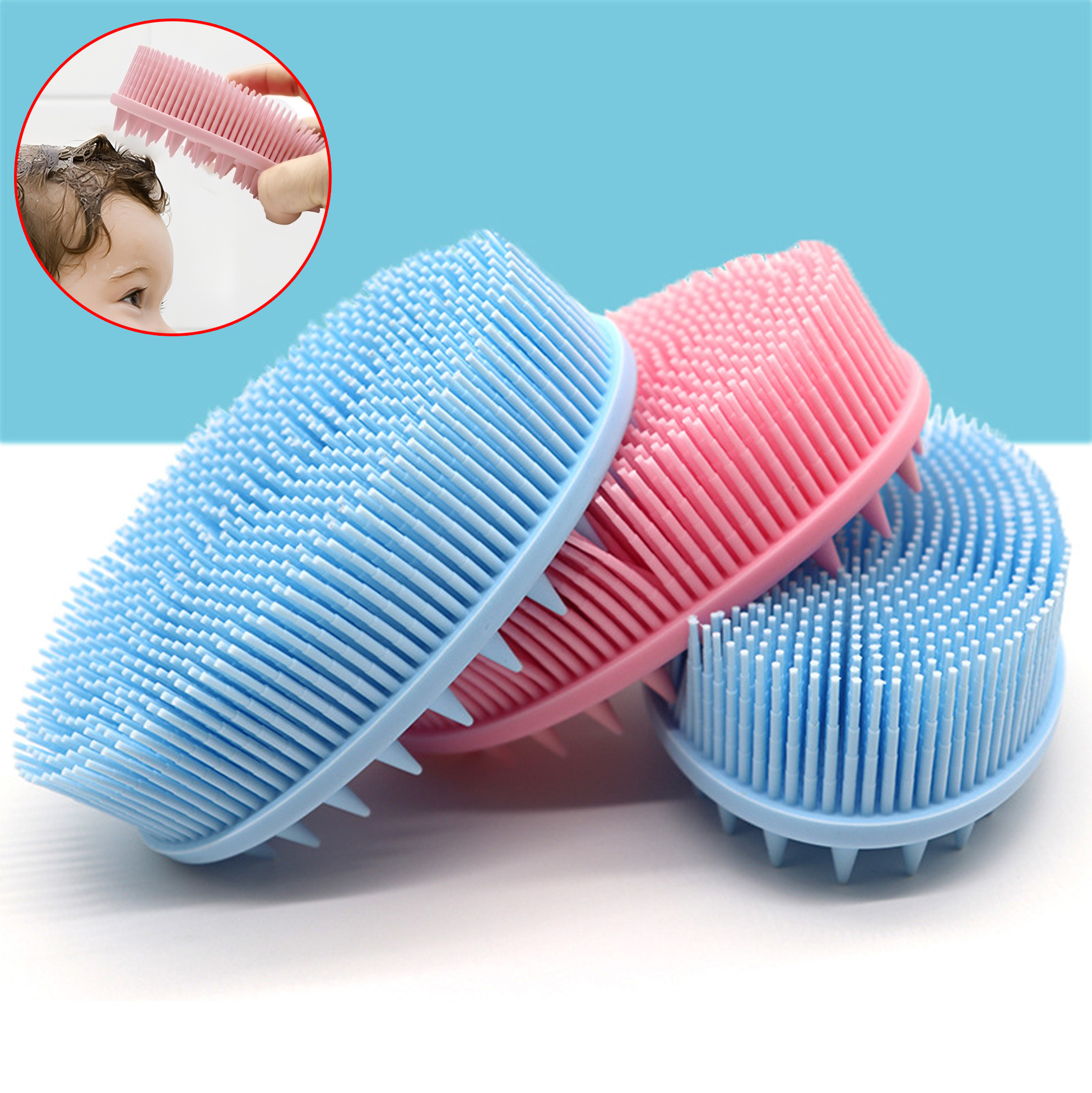 Baby Silicone Scalp Brush for Hair Washing