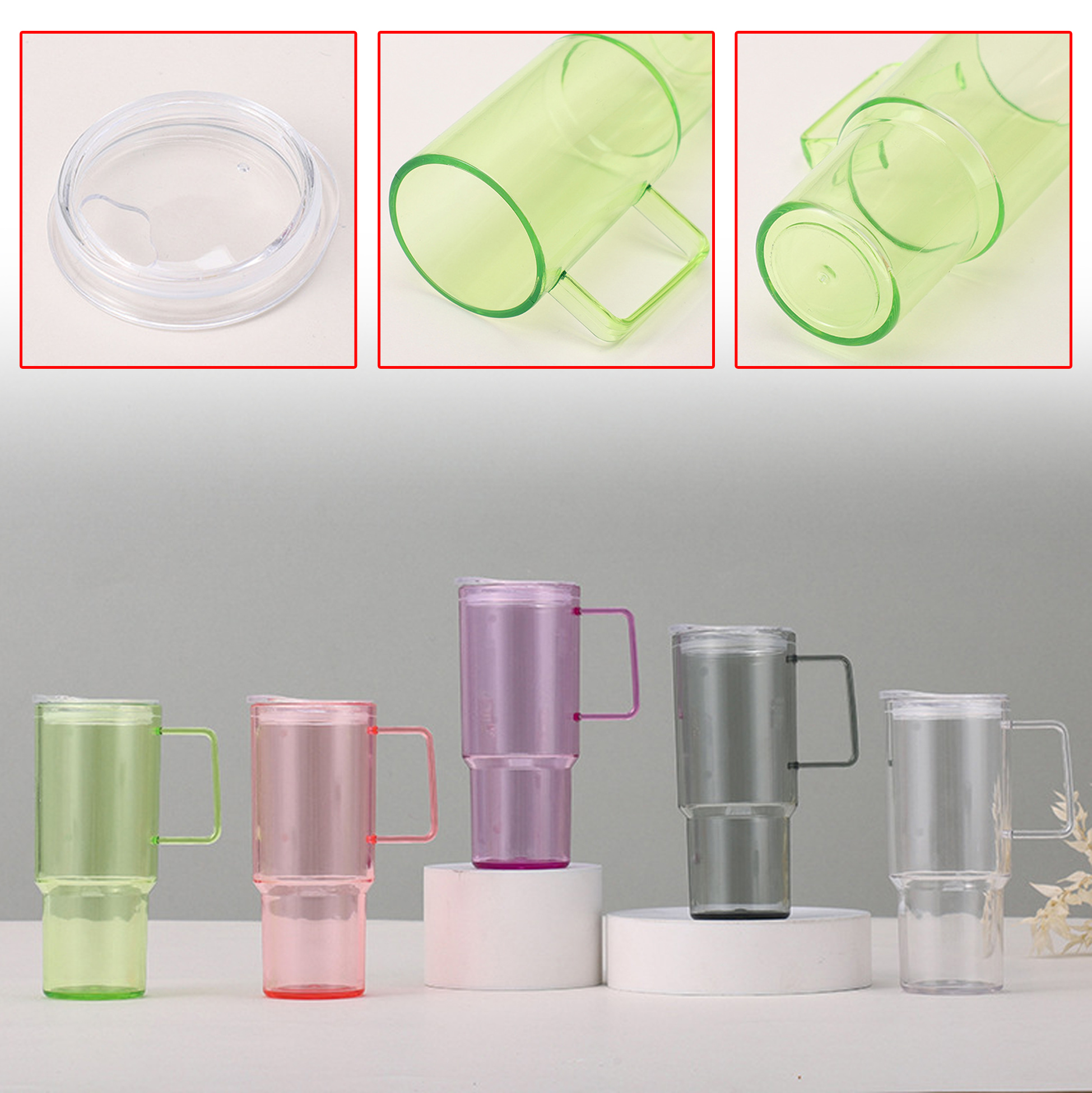 150ML Transparent Plastic Mug with Handle