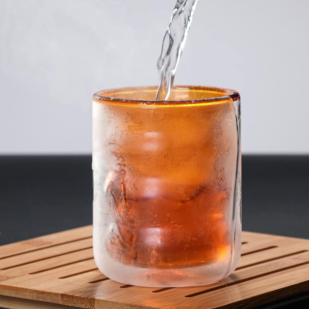 200ml Double Walled Wavy Glass Cup