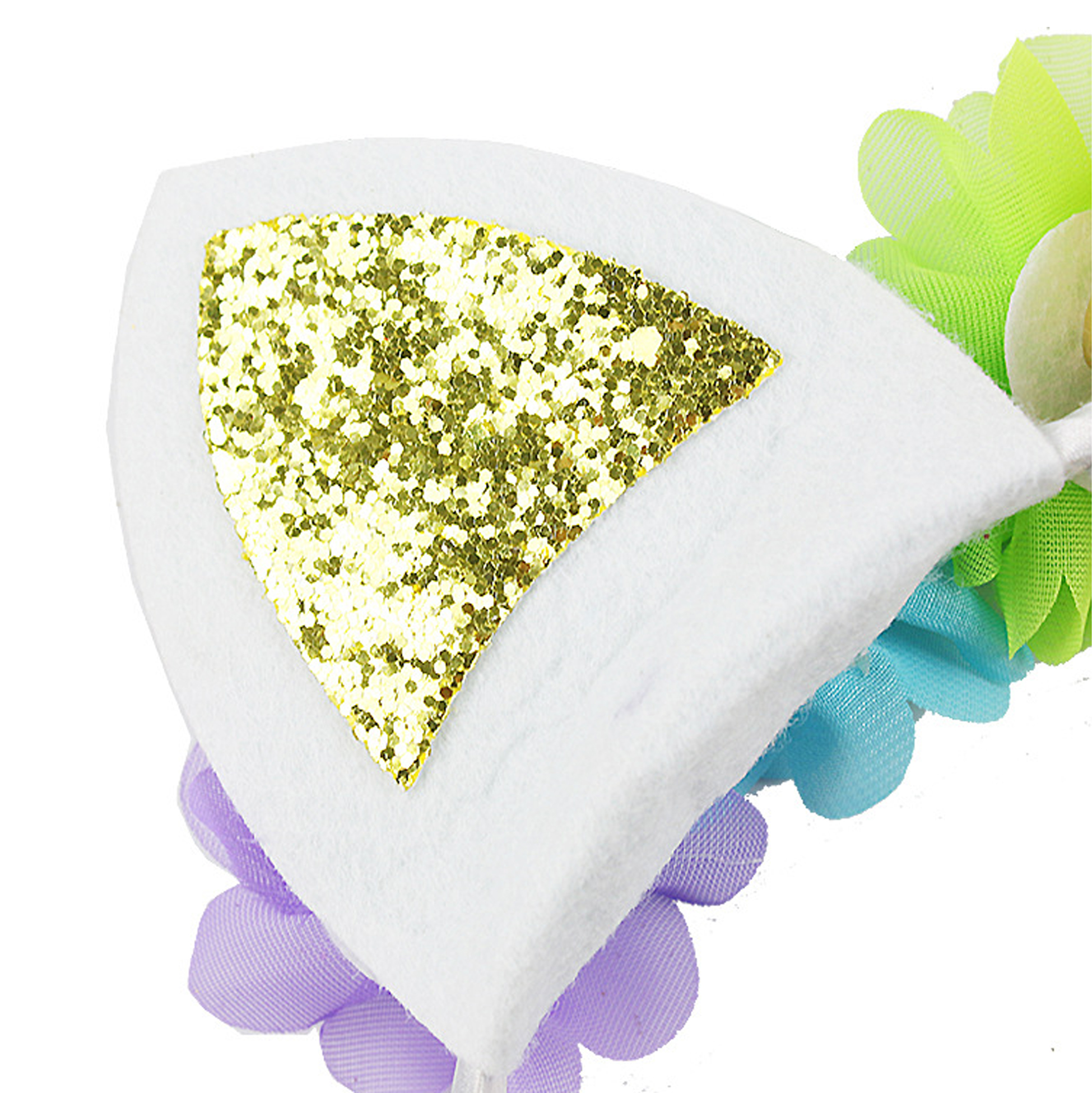 Rainbow Unicorn Headband with Glitter Ears