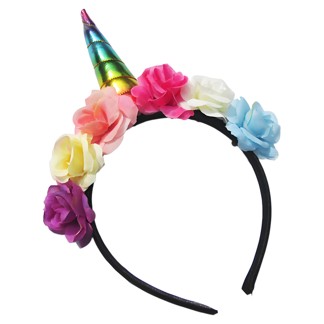 Unicorn Headband with Flower Decoration