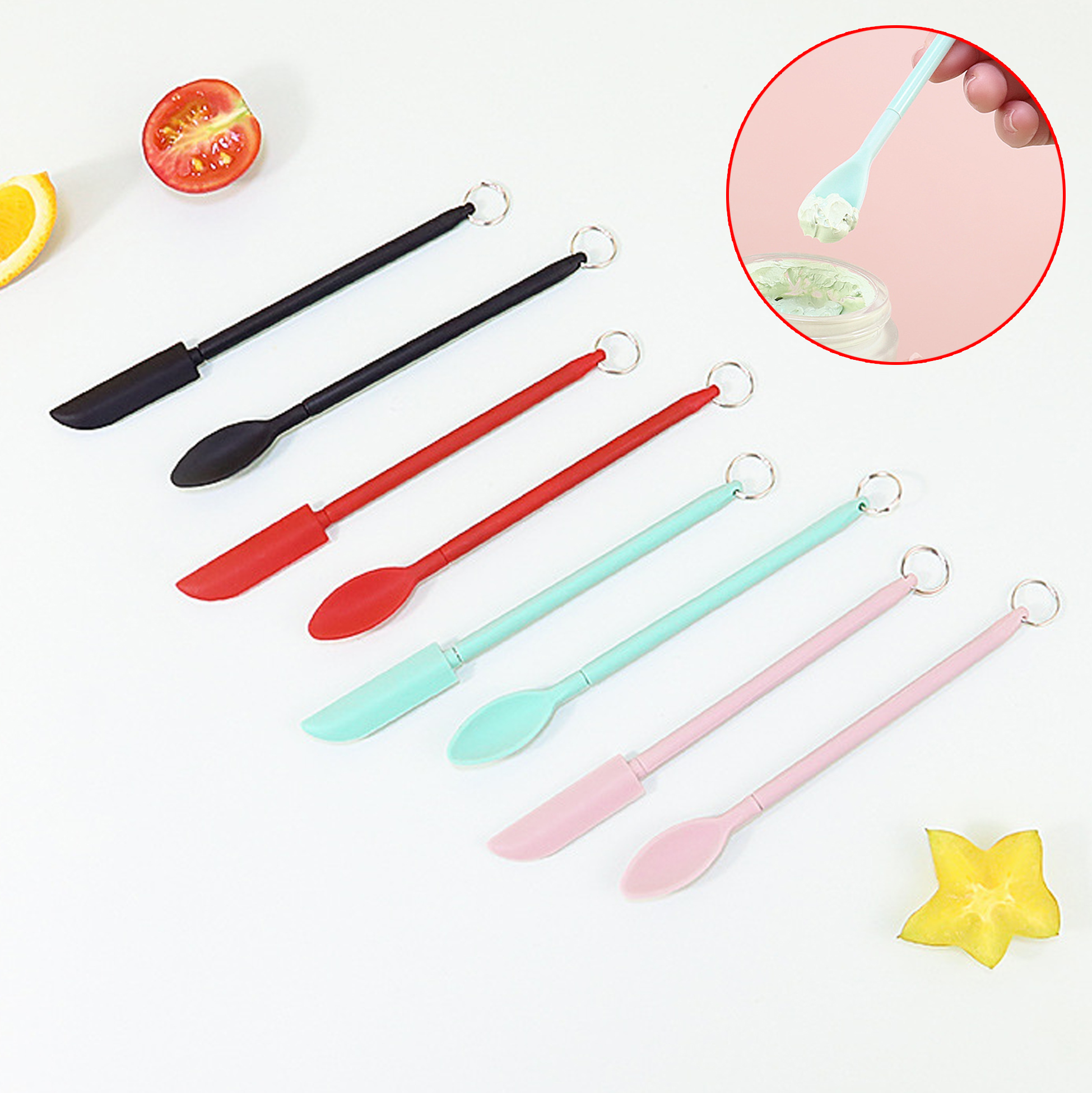 2pcs Colorful Silicone And Stainless Steel Spatula Set