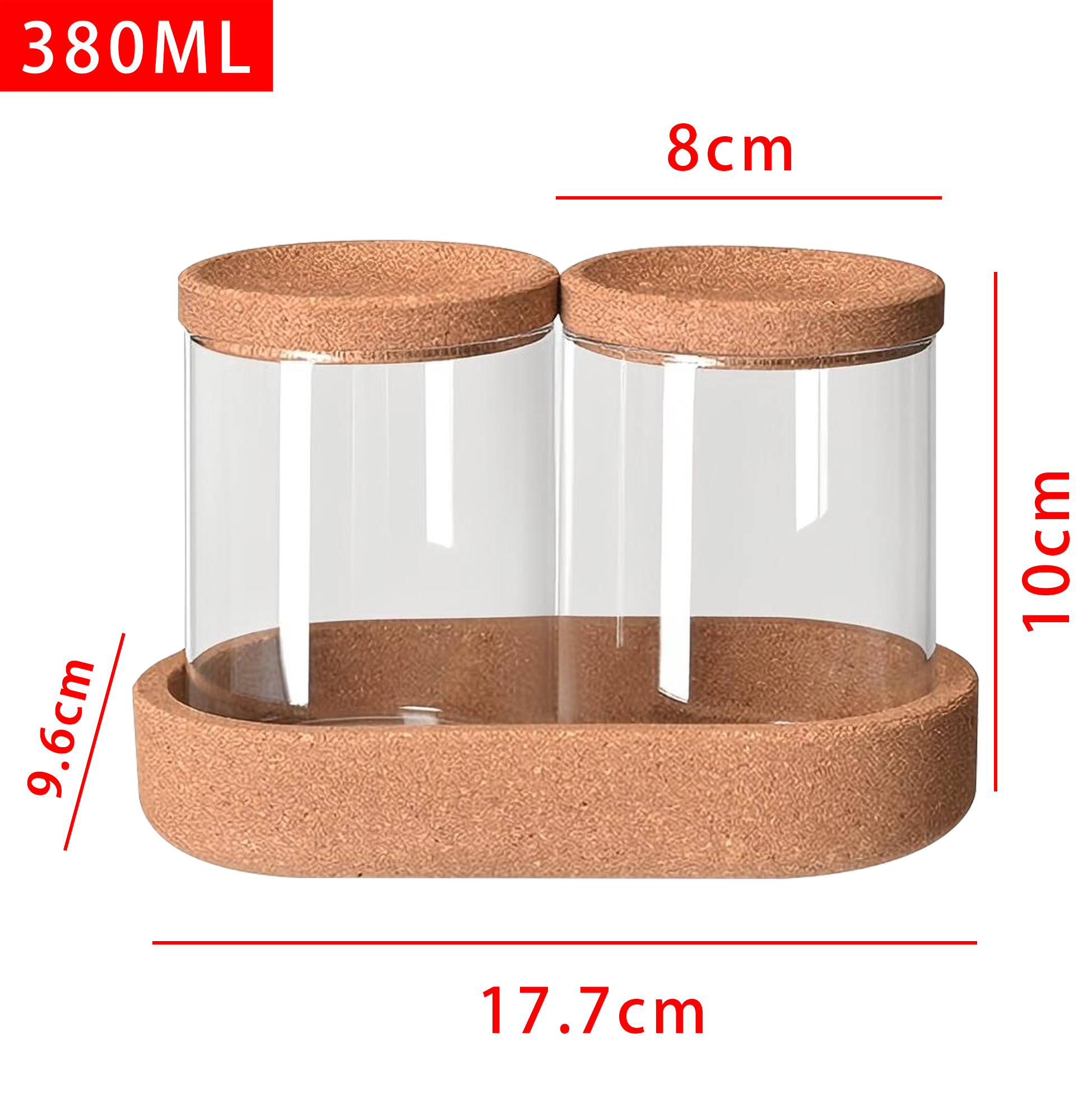Glass Qtip Holder Vanity Storage Canister Set with Cork Lids