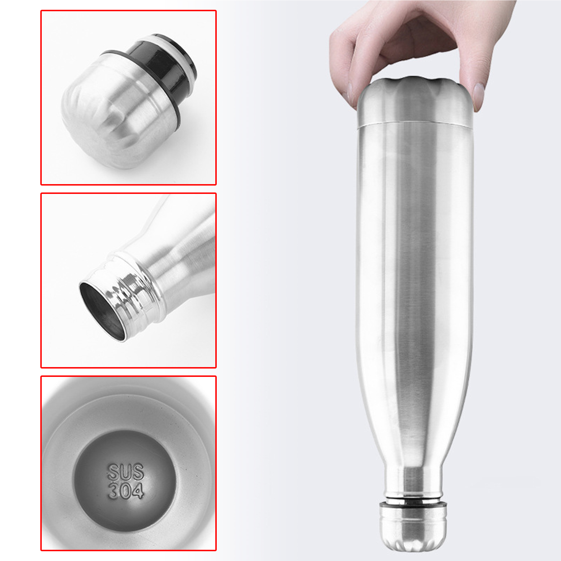Stainless Steel Dual - Compartment Water Bottle