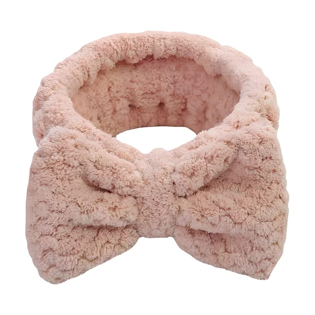 Soft Fuzzy Pink Bow Headband