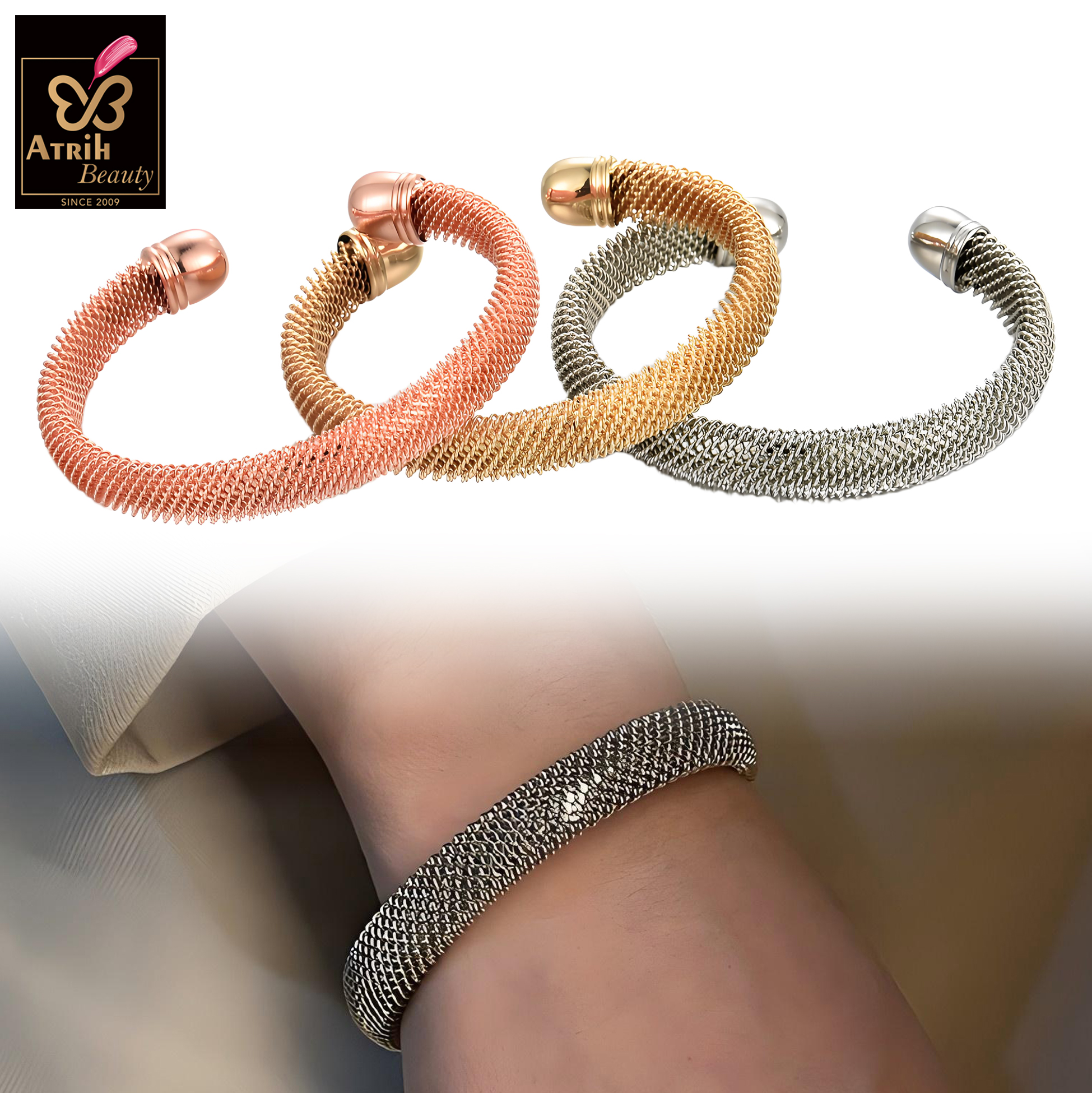 Mesh Cuff Bracelet Set 