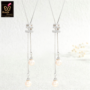 Double Pearl Drop Necklace