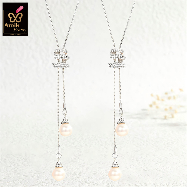 Double Pearl Drop Necklace