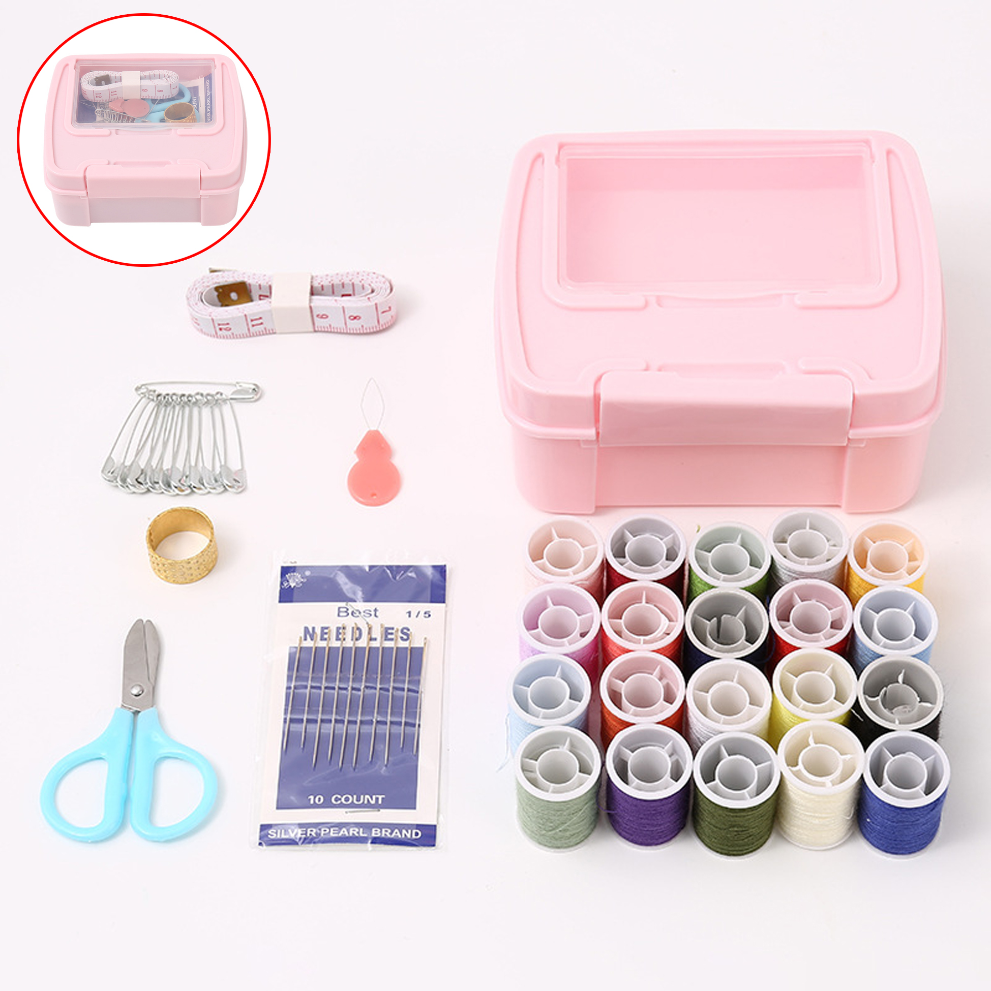 Portable Sewing Kit with Organizer Box