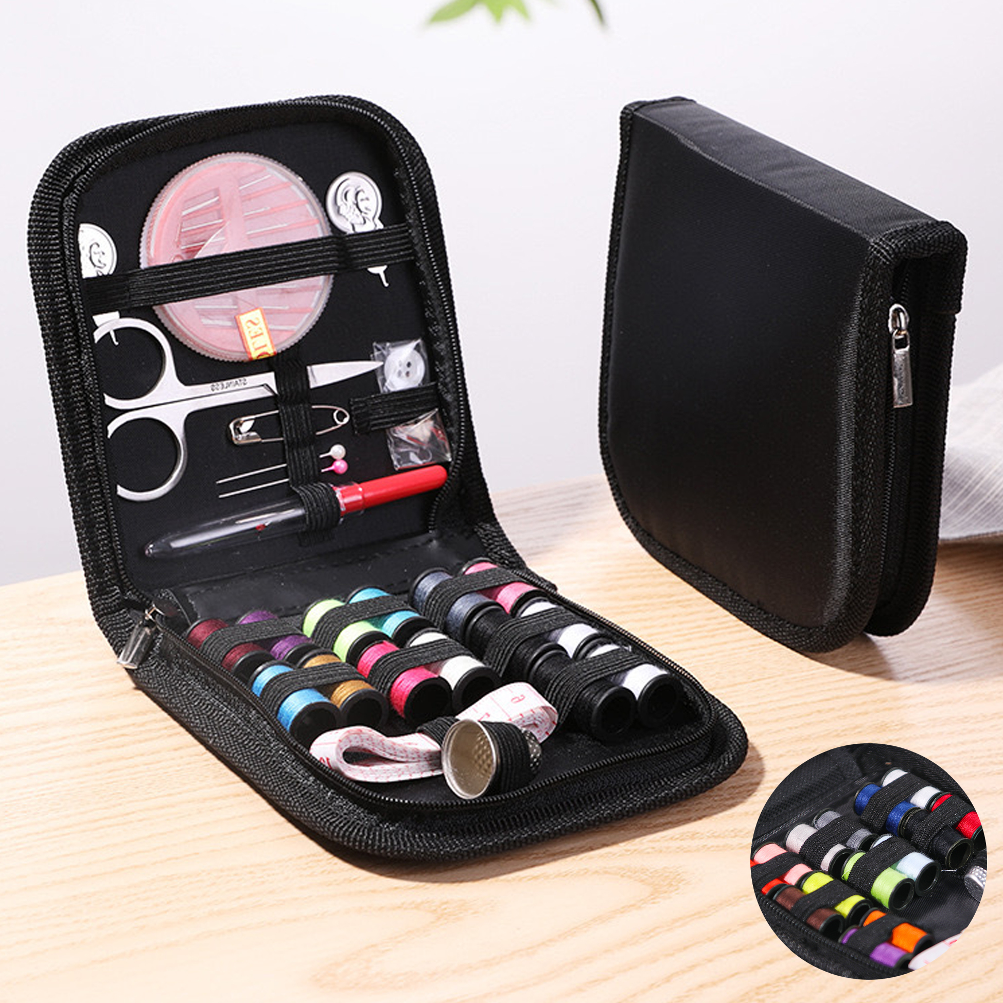 Black Fabric - made Compact Sewing Toolset