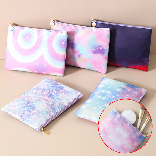 Mermaid Scales Printed Zipper Makeup Pouch