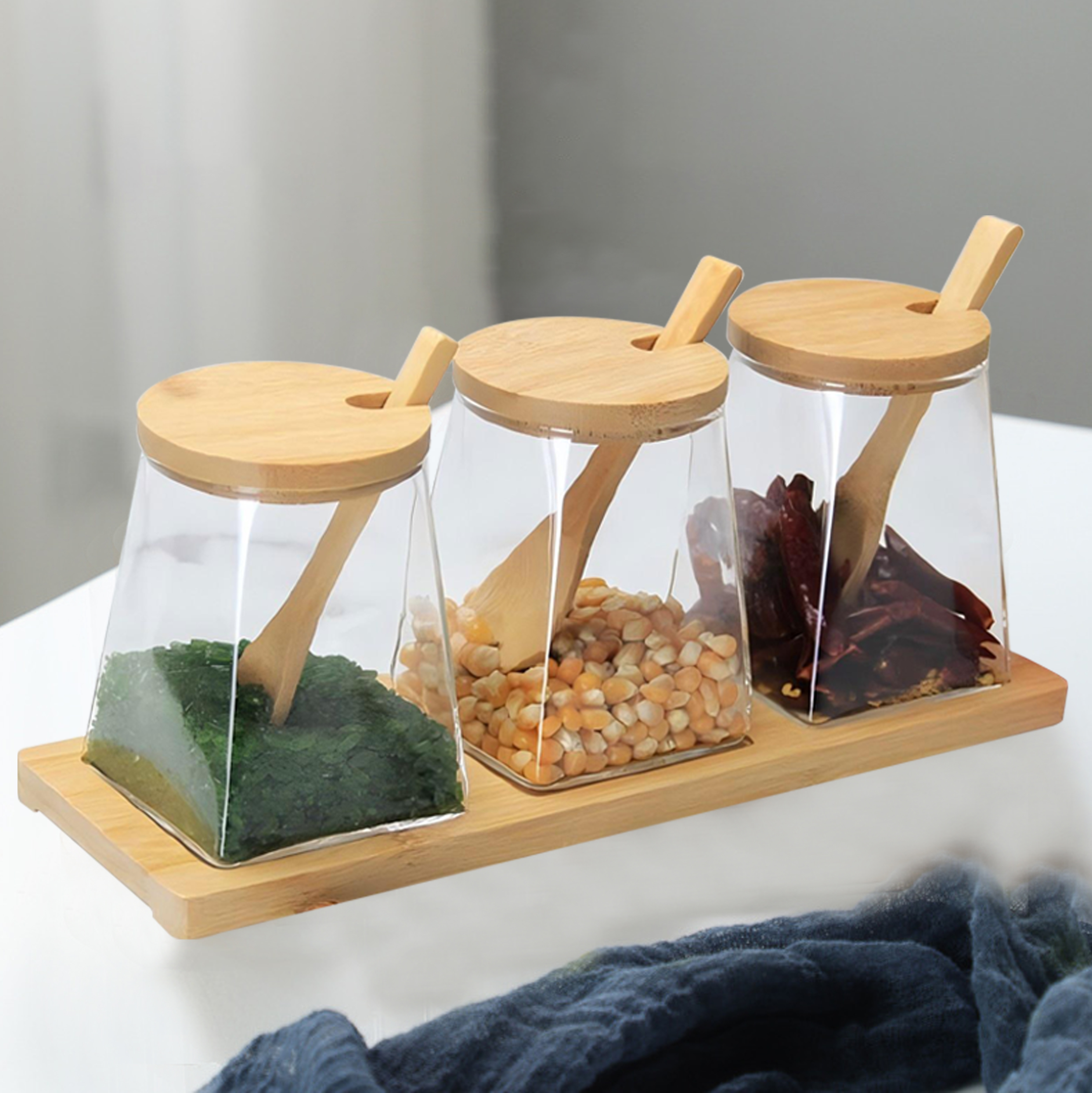 Kitchen 3-Piece Seasoning Containers