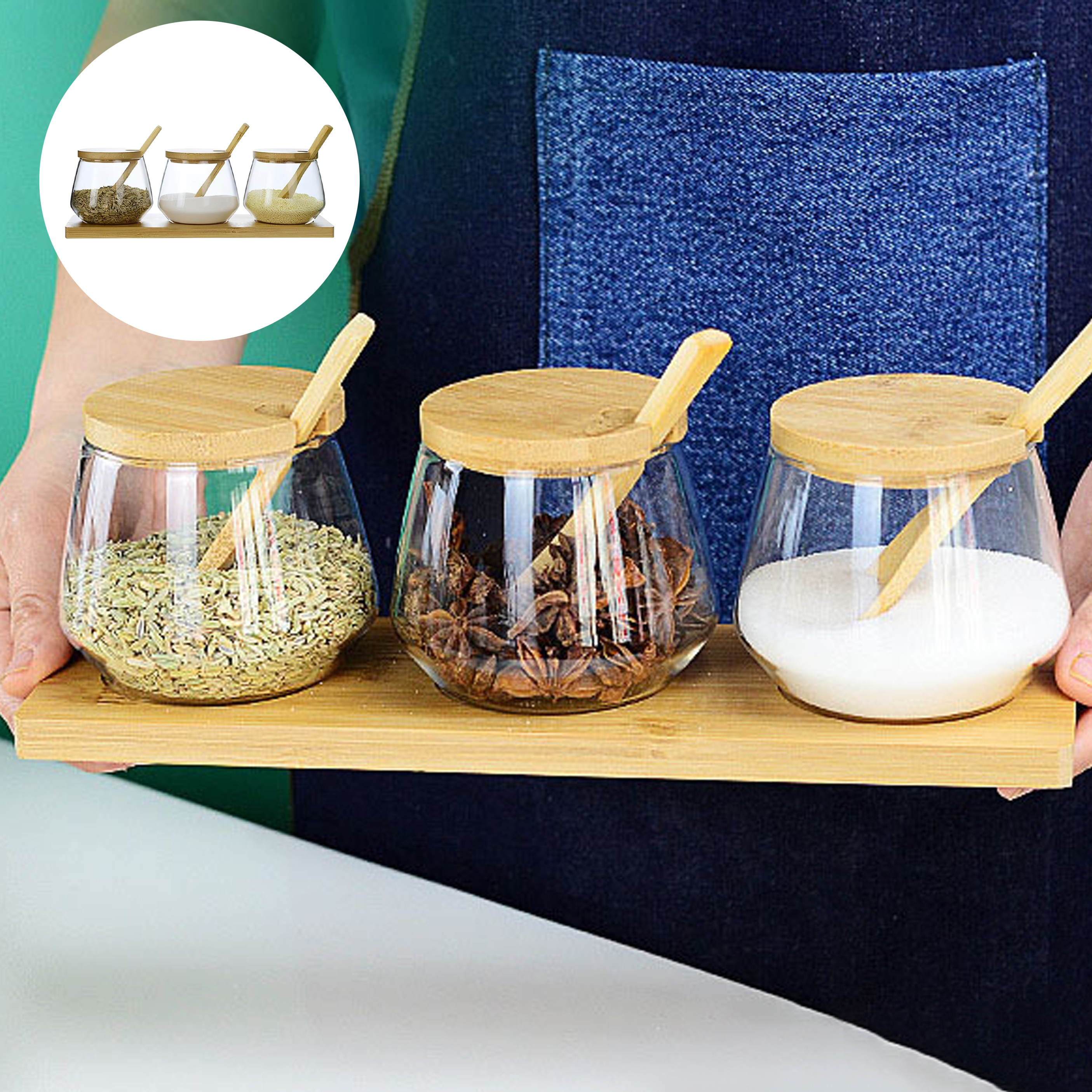Kitchen 3-Piece Seasoning Containers