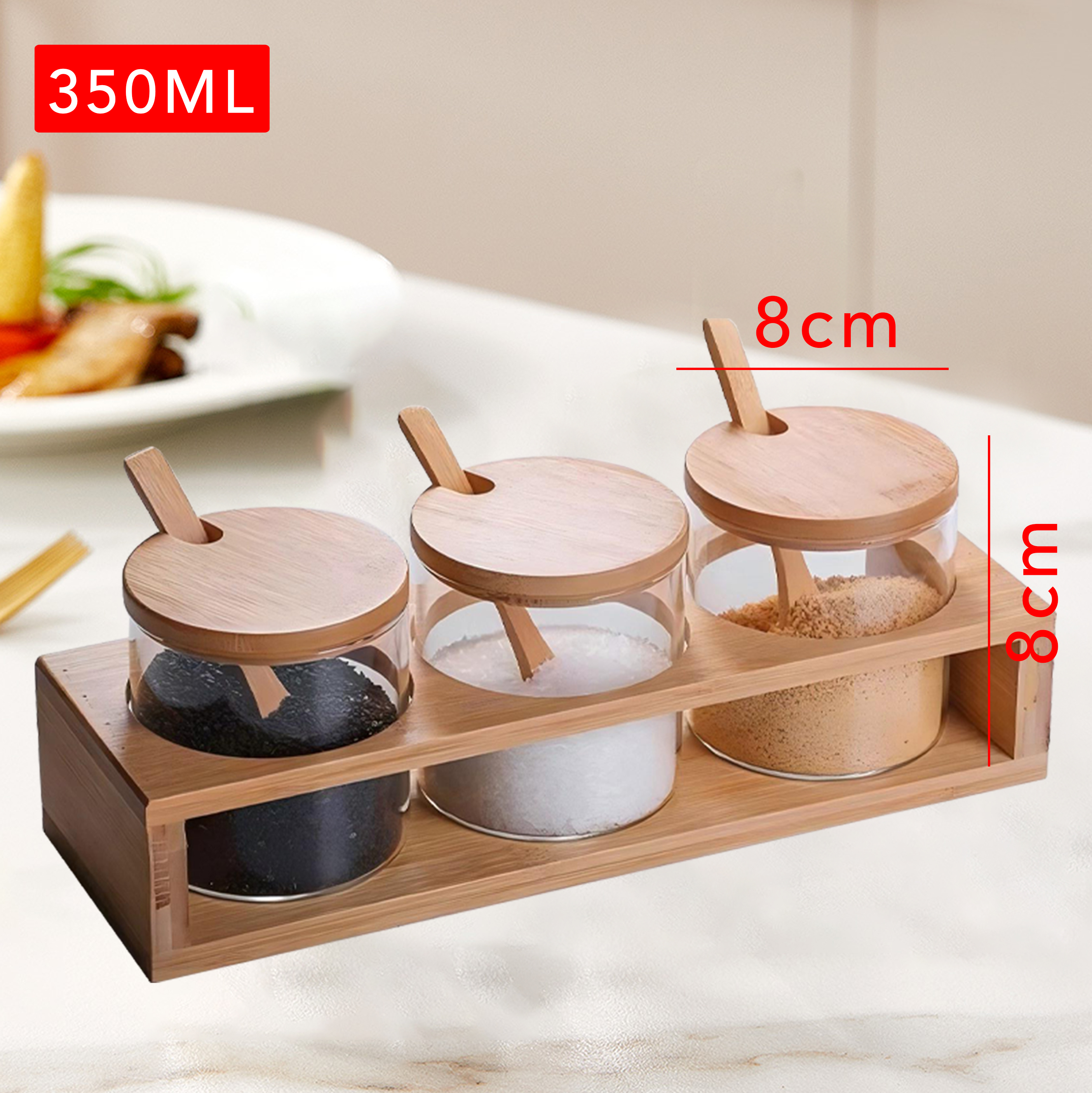 Kitchen 3-Piece Seasoning Containers