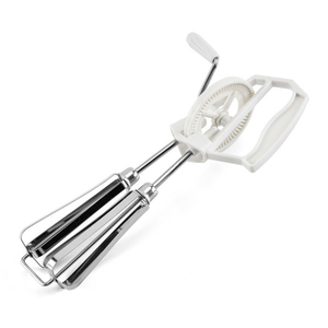 Manual Hand-Crank Egg Beater with Stainless Steel Whisks
