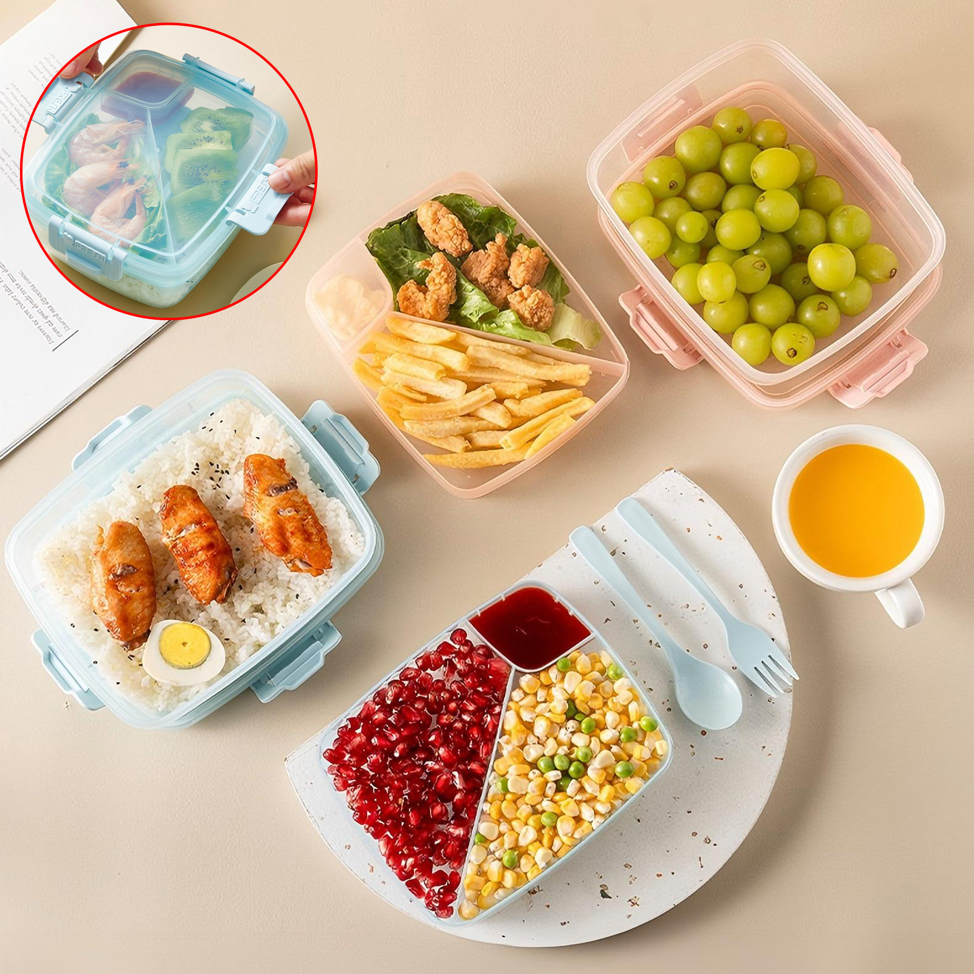Light Blue Plastic Lunch Box