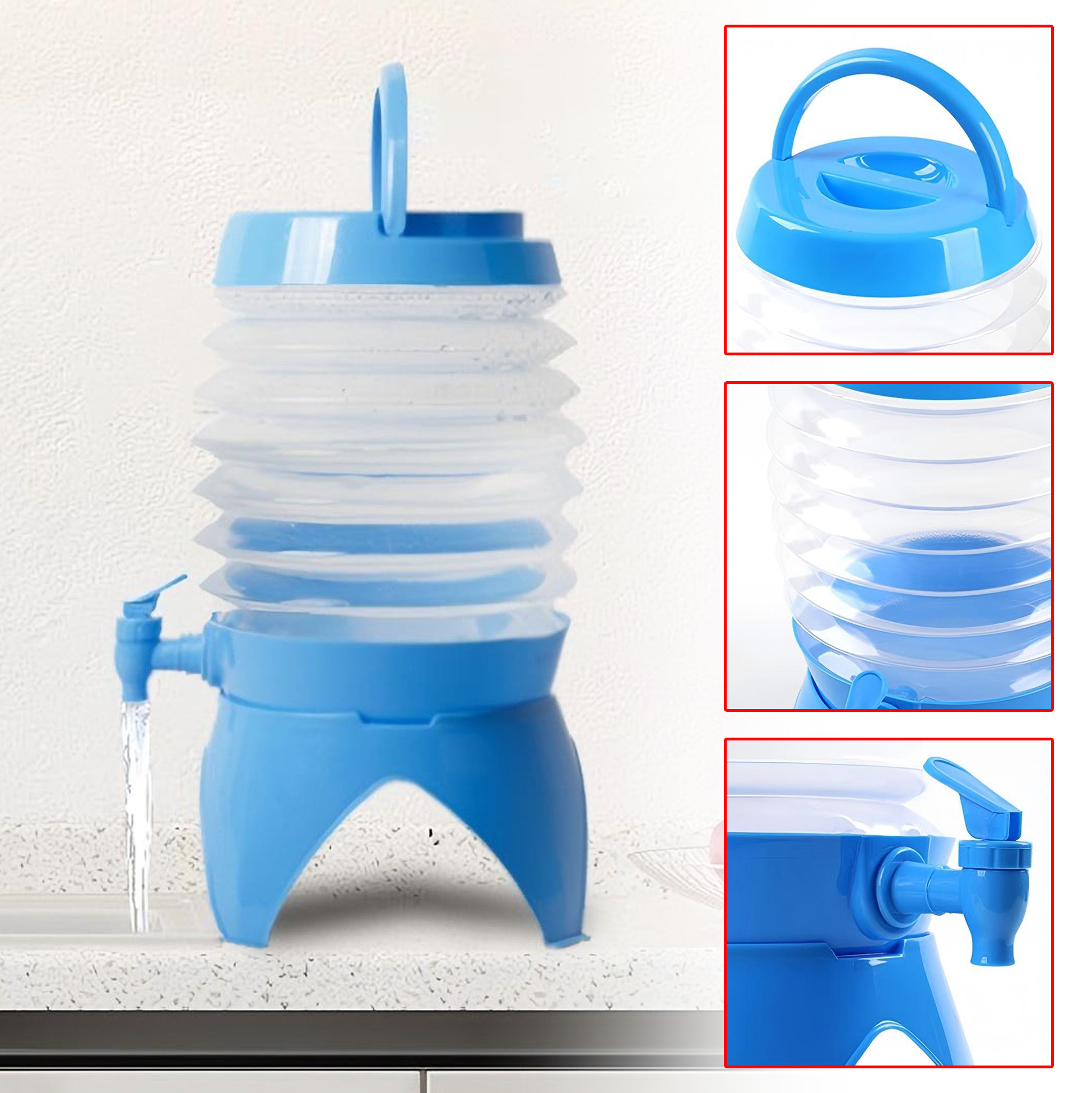 Collapsible Plastic Juice Dispenser Bucket