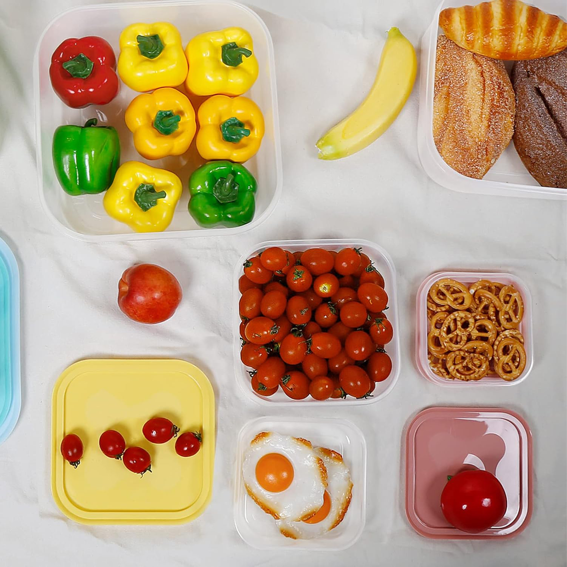 8 Piece Plastic Food Storage Bowl Set