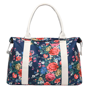 Floral Print Nylon Tote Bag