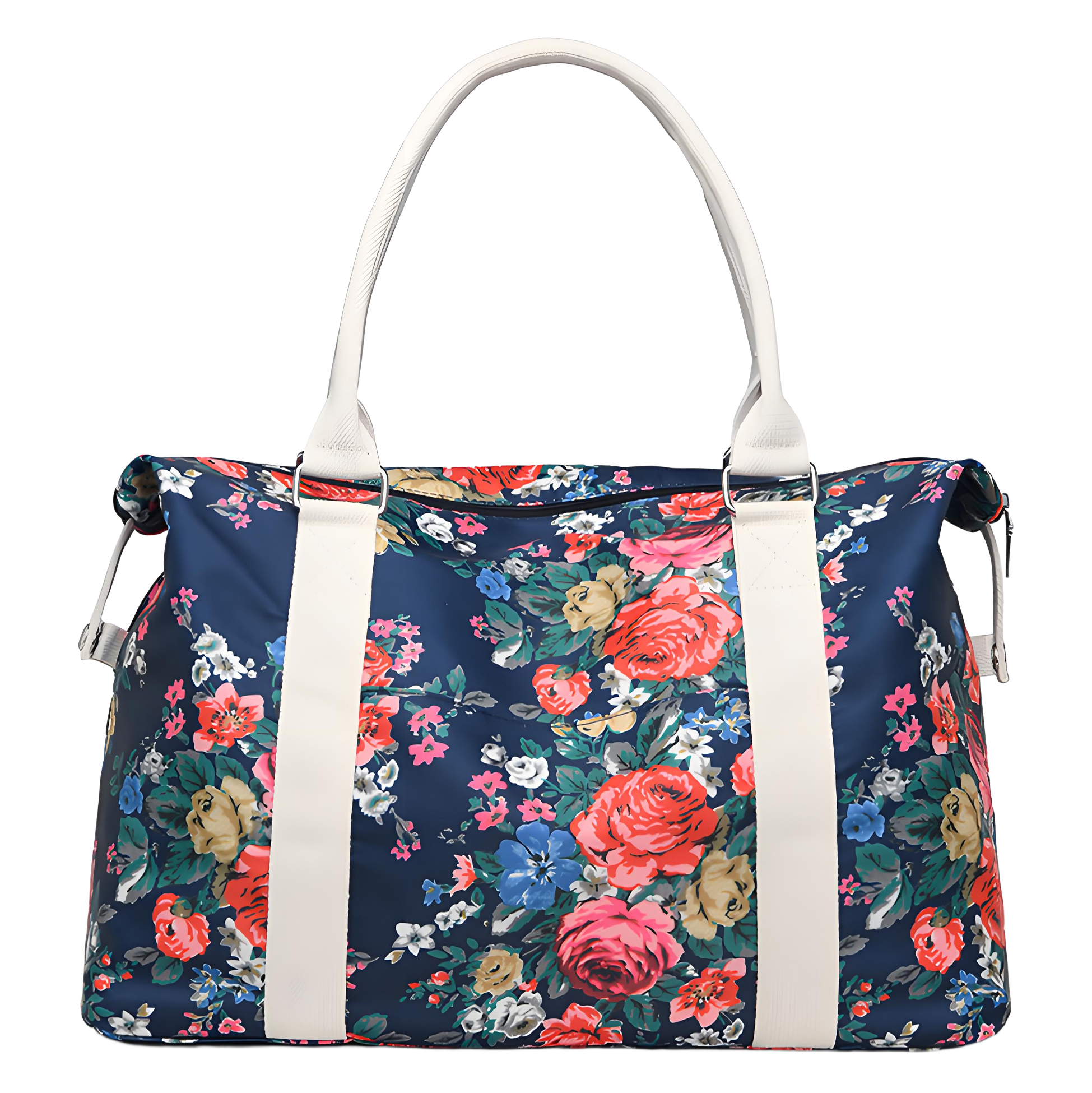 Floral Print Nylon Tote Bag