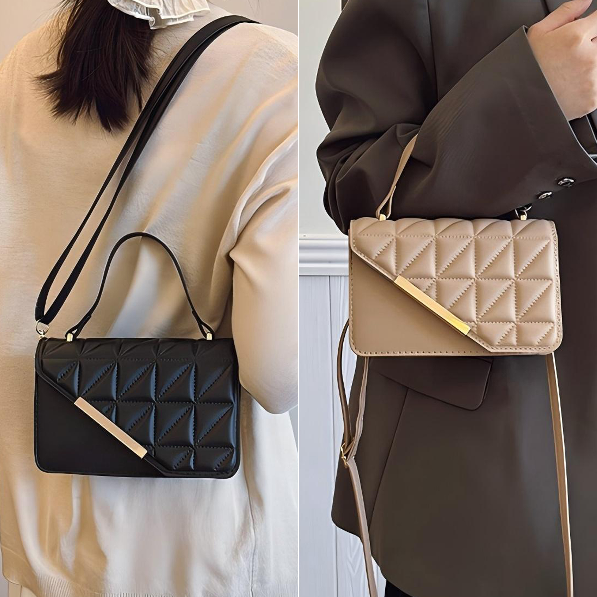 PU Leather Quilted Handbag