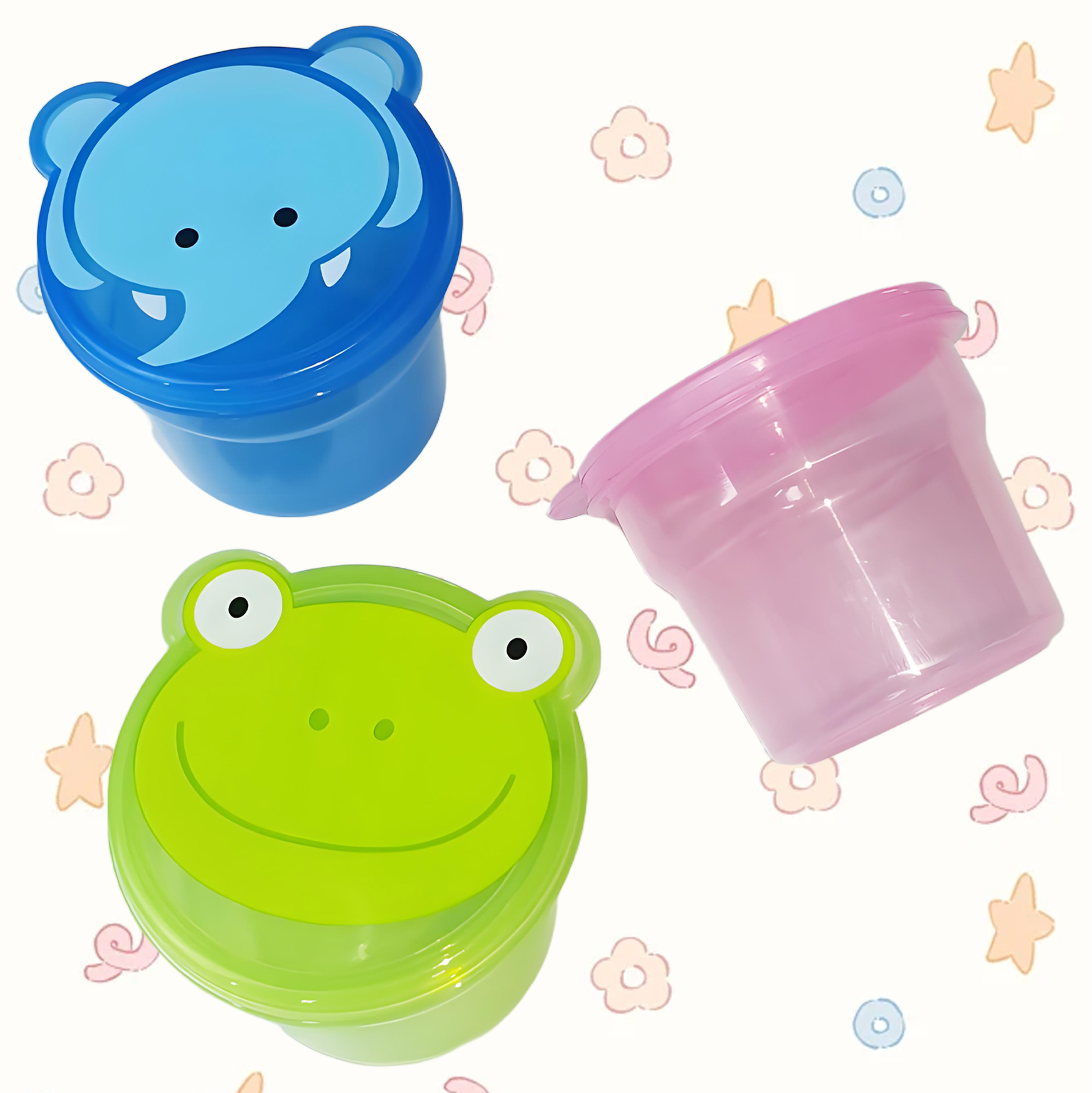 Plastic Food Storage Container with Adorable Animal Lid
