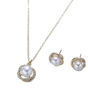 Zinc Alloy Jewelry Set with Golden Chain