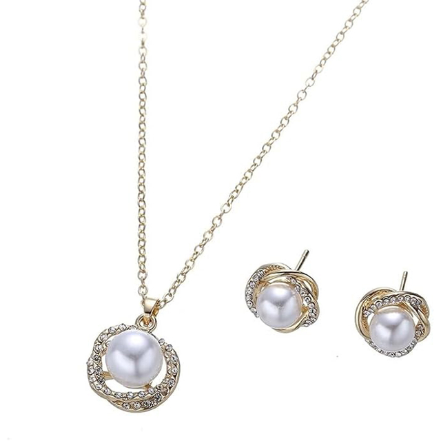 Zinc Alloy Jewelry Set with Golden Chain