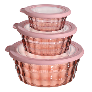 3 Piece Plastic Salad Bowl Set with Lids